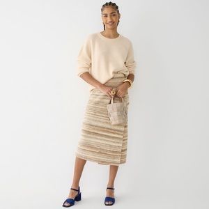 J. Crew Space-dyed wrap midi sweater skirt NWT
